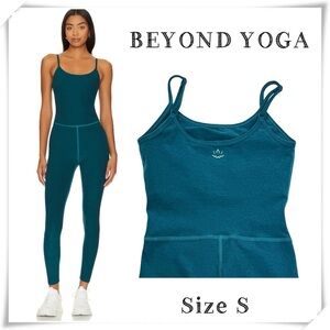 Beyond Yoga Spacedye Uplevel Midi Jumpsuit in Lunar Teal Green Size S Workout